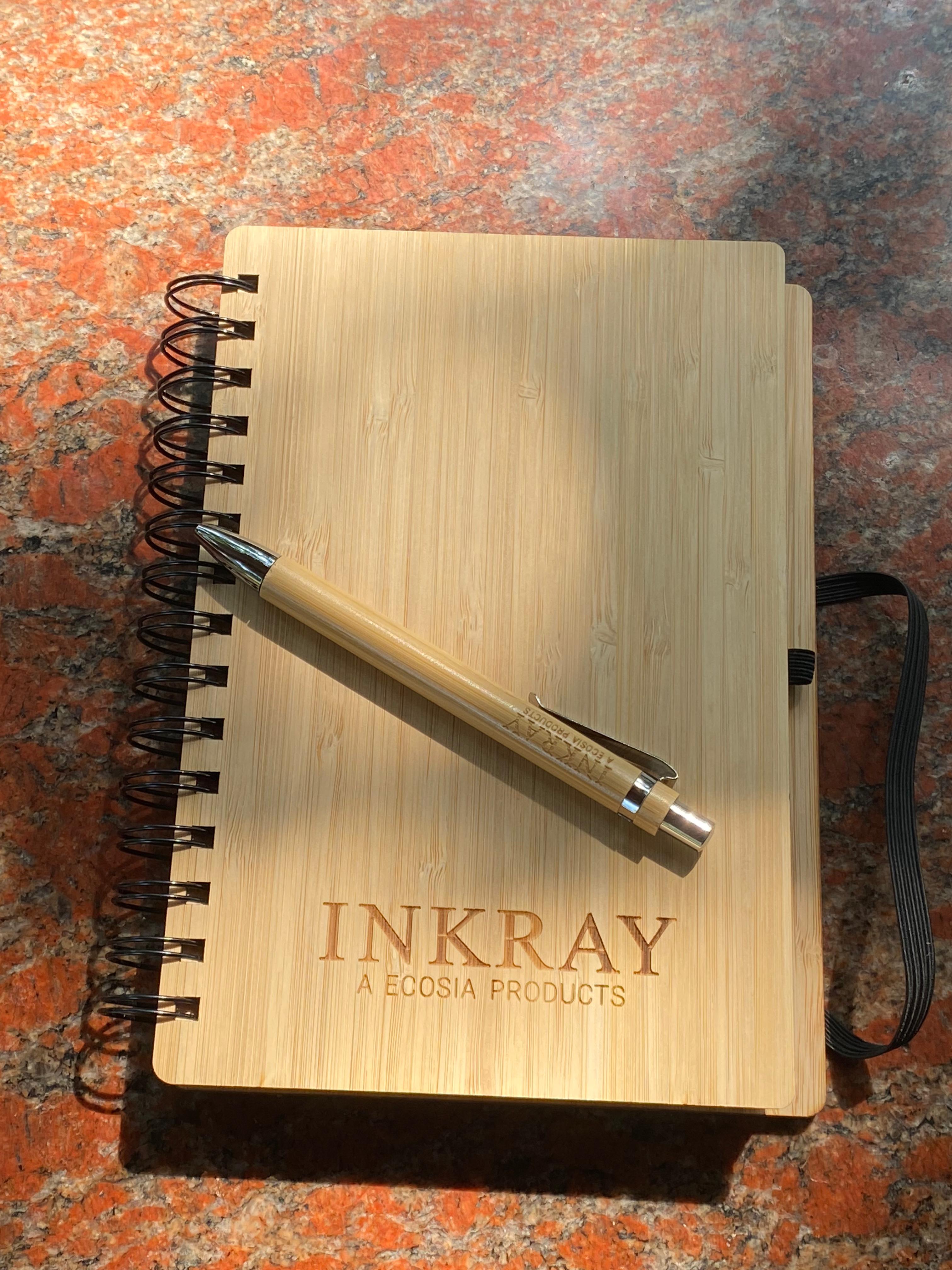 bamboo note book with bamboo pen